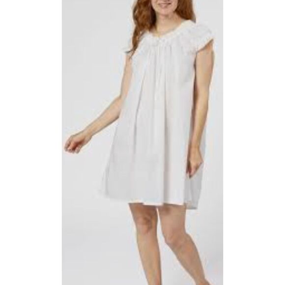 Lenora Ruthie White Cotton Dress Nightgown Nightie Size S - Picture 1 of 5